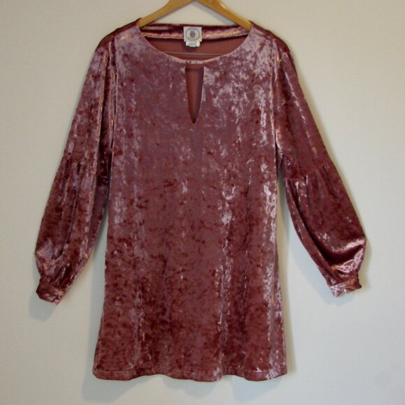 Muche and Muchette Velvet Dress Loose Pink Crushed Velvet Size Medium Large M/L - Picture 4 of 15